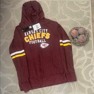NWT🌷NFL🌷KC CHIEFS Zip front polyester cotton rayon sweatshirt hoodie